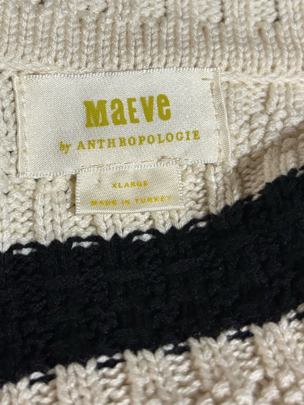 Maeve by Anthropologie Greta Black & Cream Striped Ribbed Button Polo Cardigan - Picture 11 of 14
